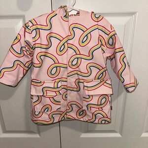 EUC Magnetic Me Pink Rainbow Pattern Raincoat 2T